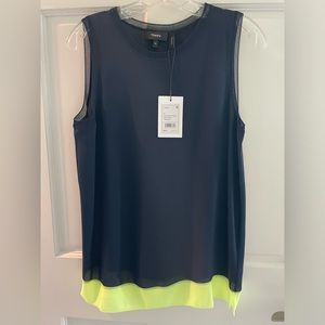 Theory Silk combo sleeveless blouse, style Lewie, size Medium. New